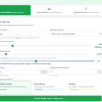 Quick Estimate input panel with sliders for daily energy, peak power, and night load ratio