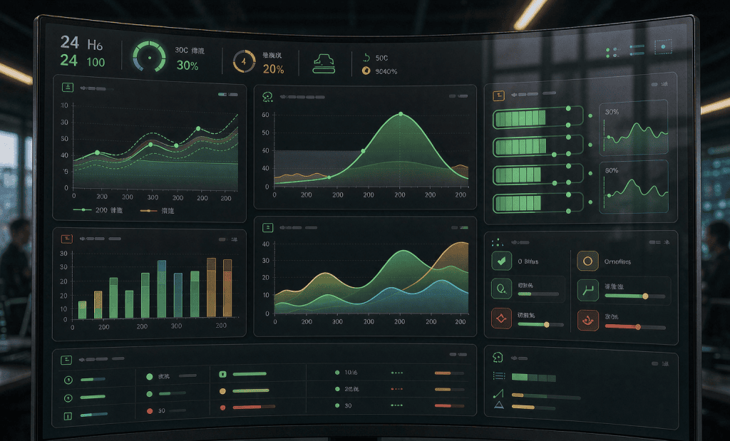 Energy management system dashboard with load forecasting and battery optimization