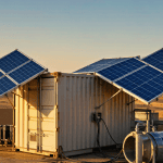 VANGE ALL IN ONE foldable solar container deployed at a remote water treatment station in Saudi Arabia