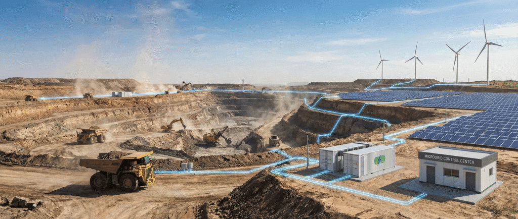Large scale off-grid solar microgrid system for mining site in desert