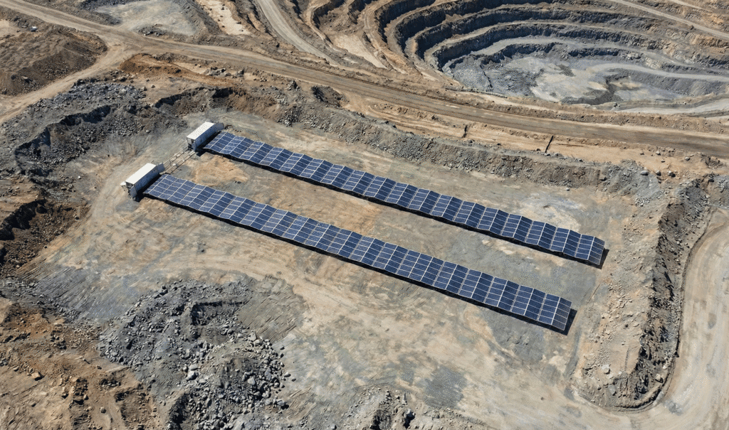 Mobile foldable solar container deployed at a mining site in Saudi Arabia